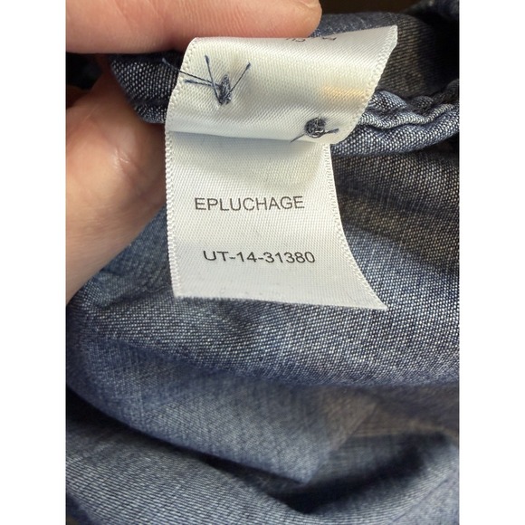 UNTUCKIT Men's Epluchage Buttondown Longsleeve Blue Denim Shirt XX-Large - Picture 8 of 8